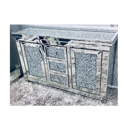 カスタム クリスタル ミラー ブッフェ 現代の家具 洗練された家具