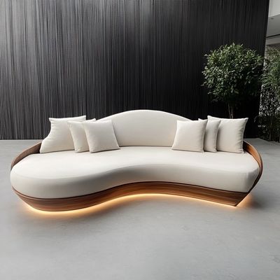 ツフテッドバックスタイル 双人座席家具 ホワイト・ラブ・シート ソファ 木製の月輪布団 クッション ホテルの必需品