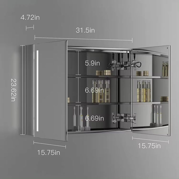OEM メイク ウォール ハング シンク バニティ LED ミラー 樹脂盆 1